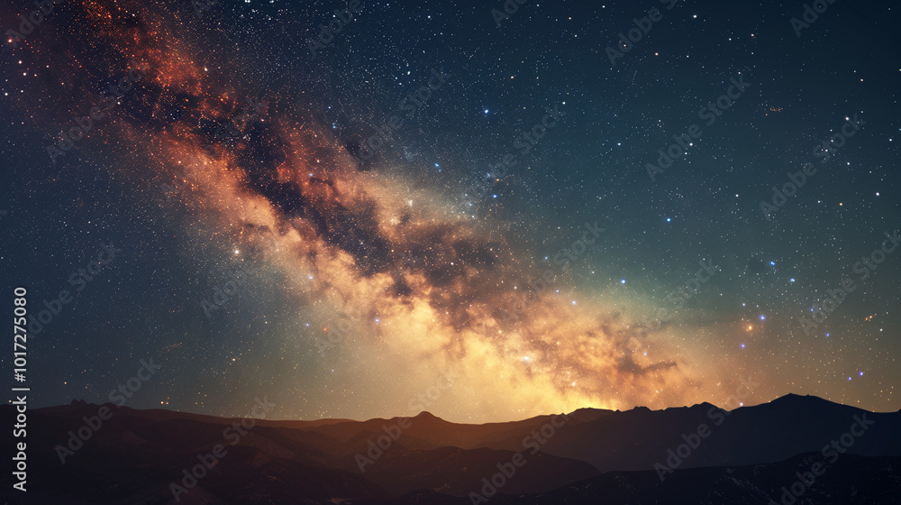 custom made wallpaper toronto digitala very big pretty colorful galaxy in the sky close to some hills, 