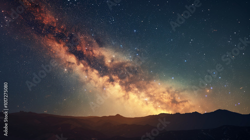 Wallpaper Mural a very big pretty colorful galaxy in the sky close to some hills,  Torontodigital.ca