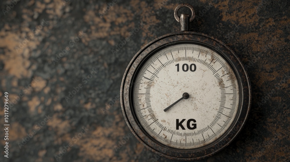 Mechanical Scale with KG Measurement in Close-Up View Mechanical Scale with KG Measurement in Close-Up View