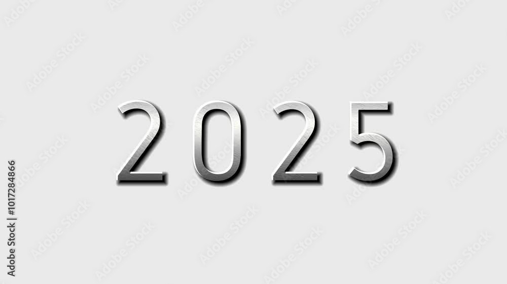 Silver number letters 2025 and text effect new year 2025 4k resolution on black background Silver number letters 2025 and text effect new year 2025 4k resolution on black background