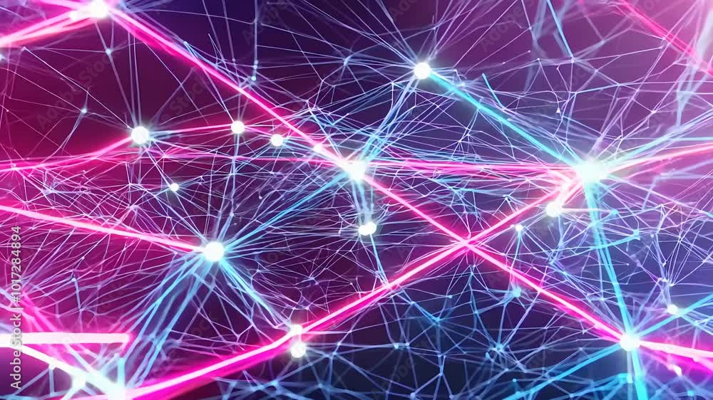 Abstract Neon Network Connections with Glowing Lines
Abstract Neon Network Connections with Glowing Lines