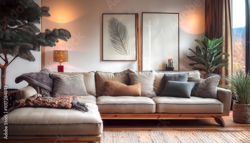 Cozy den with a comfortable sectional sofa