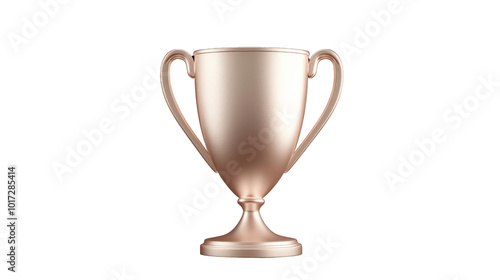 A gold trophy cup with a gold handle,Transparent background