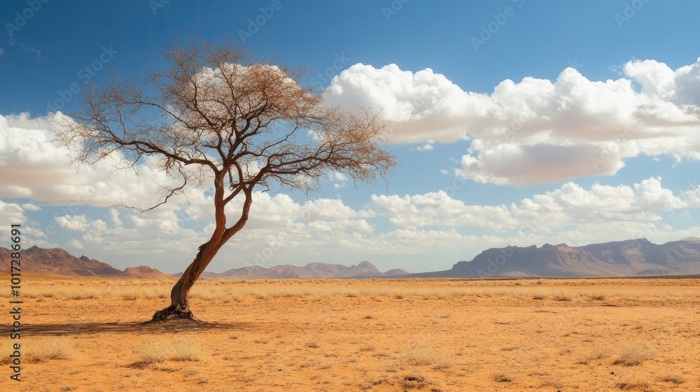 A solitary tree standing resiliently in the desert, with its twisted branches reaching toward the sky, embodying strength against the elements. A solitary tree standing resiliently in the desert, with its twisted branches reaching toward the sky, embodying strength against the elements.