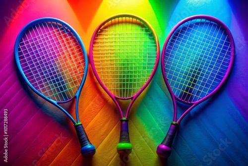 Vibrant Racquetball Racquets in Dynamic Colors for Sport and Fitness Enthusiasts and Activities