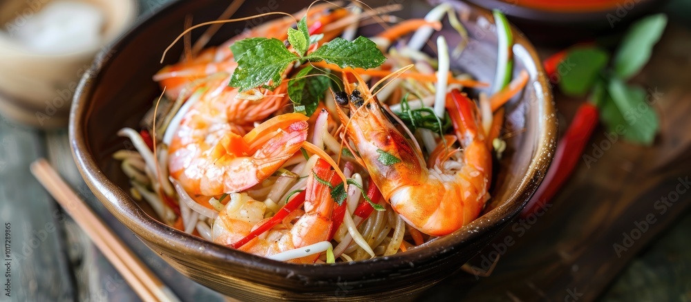 Spicy Green Papaya Salad with Fresh Shrimp Spicy Green Papaya Salad with Fresh Shrimp