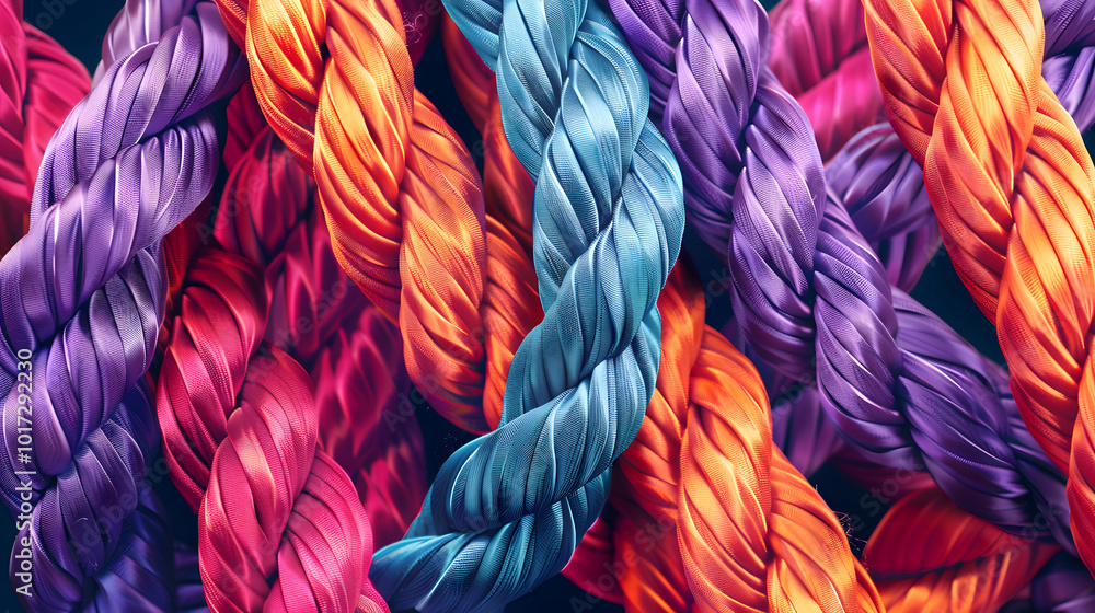 Team rope diverse strength connect partnership together teamwork unity communicate support. Strong diverse network rope team concept integrate braid color background cooperation empower power Team rope diverse strength connect partnership together teamwork unity communicate support. Strong diverse network rope team concept integrate braid color background cooperation empower power