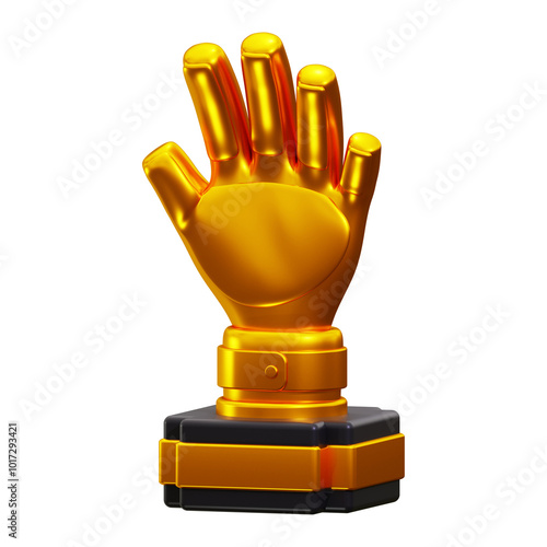 3d Golden Glove icon. suitable for sports themed designs, awards, soccer tournaments, and sports competitions