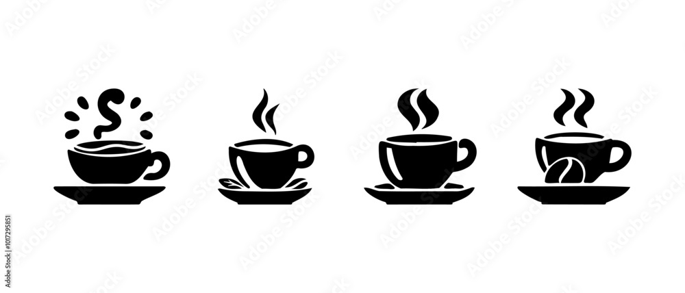 Creative collection of coffee symbols and designed for graphics and illustrations in various styles Creative collection of coffee symbols and designed for graphics and illustrations in various styles
