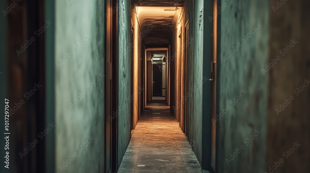 Fototapeta premium Long Dark Hallway