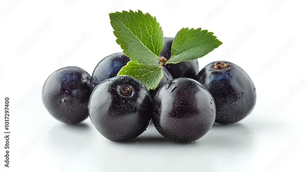 Fresh black sloe berries, isolated on white background, detailed texture Fresh black sloe berries, isolated on white background, detailed texture