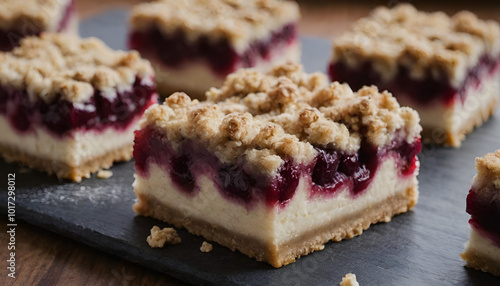 Wallpaper Mural closeup of cherry crumble bars Torontodigital.ca