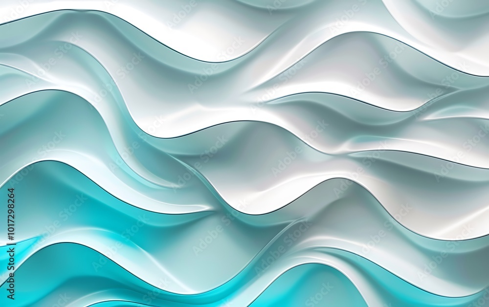 Obraz premium abstract blue background with smooth lines and waves. rendering