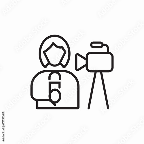 journalist reportage icon sign vector