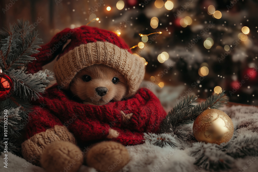 custom made wallpaper toronto digitalサンタの帽子を被ったテディベア