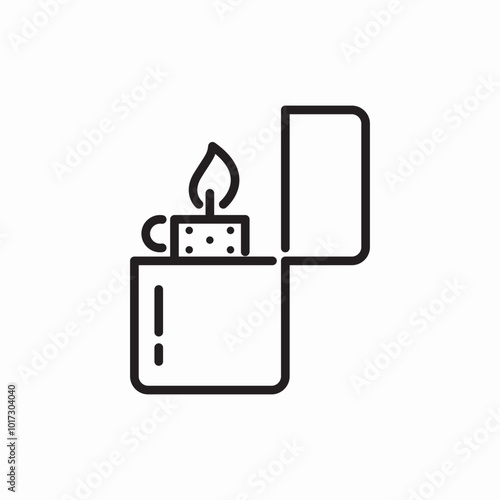 lighter cigarette icon sign vector