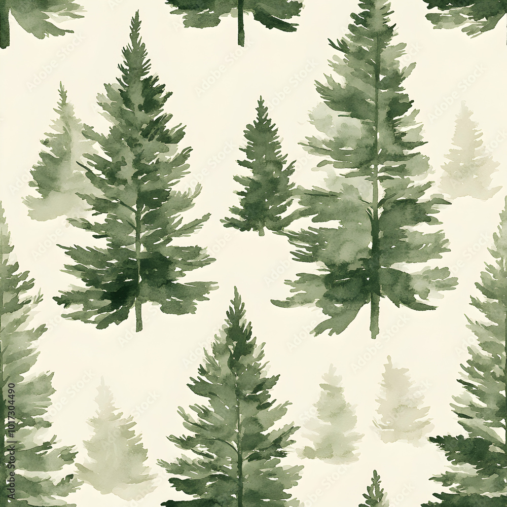 Obraz premium christmas trees pattern