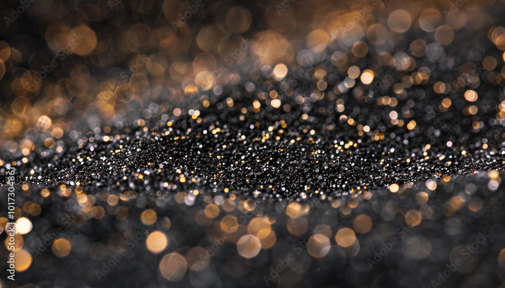 Black and Gold Glitter Background