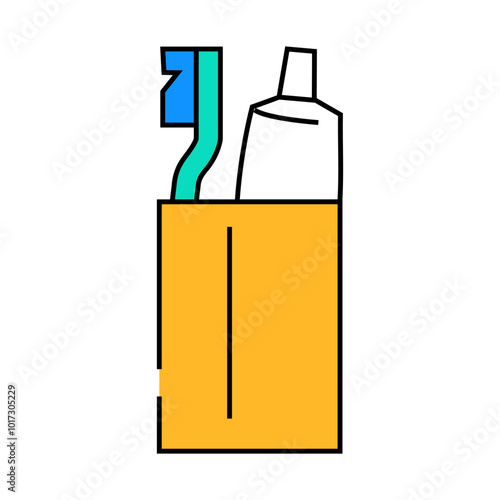 toothbrush holder line icon vector. toothbrush holder sign. isolated symbol illustration