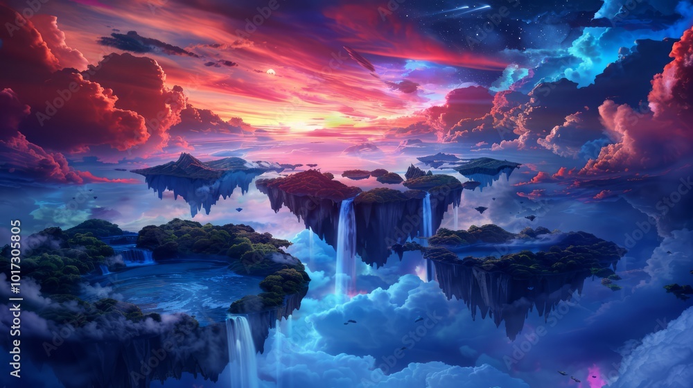 Fototapeta premium Surreal Floating Islands in Dreamy Landscape