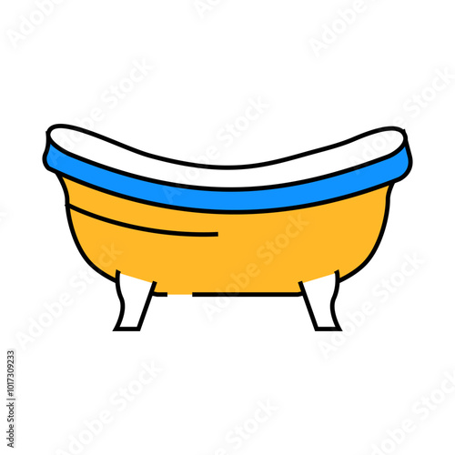 bath bathroom interior line icon vector. bath bathroom interior sign. isolated symbol illustration