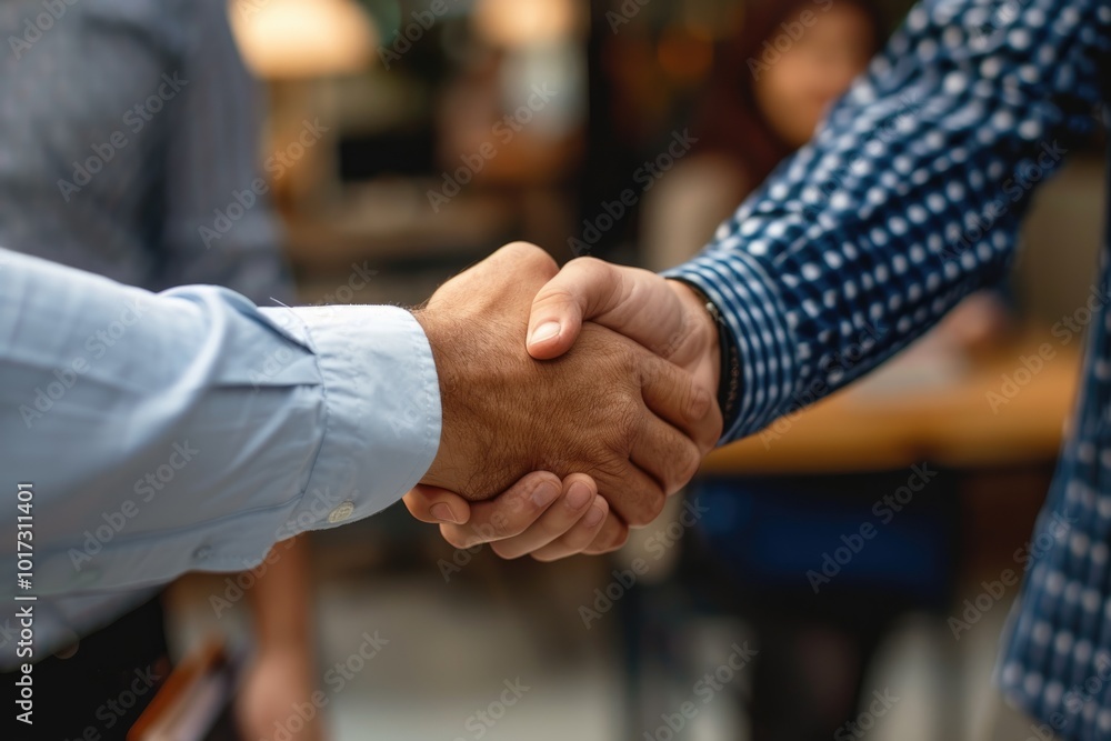 Handshake between business partners at professional networking function Handshake between business partners at professional networking function