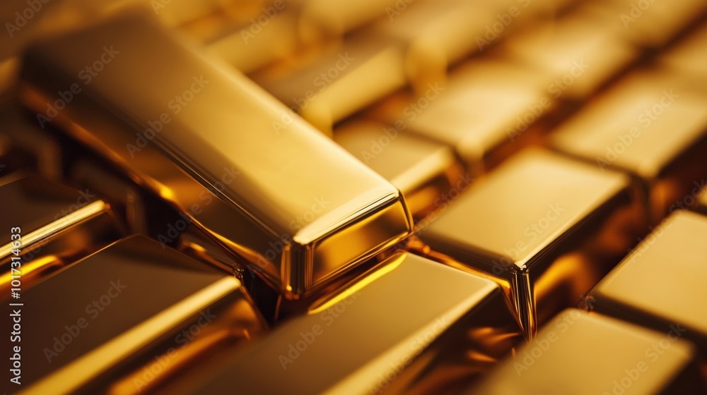 Golden bars stacked closely, showcasing wealth and luxury, isolated on a white background. Golden bars stacked closely, showcasing wealth and luxury, isolated on a white background.