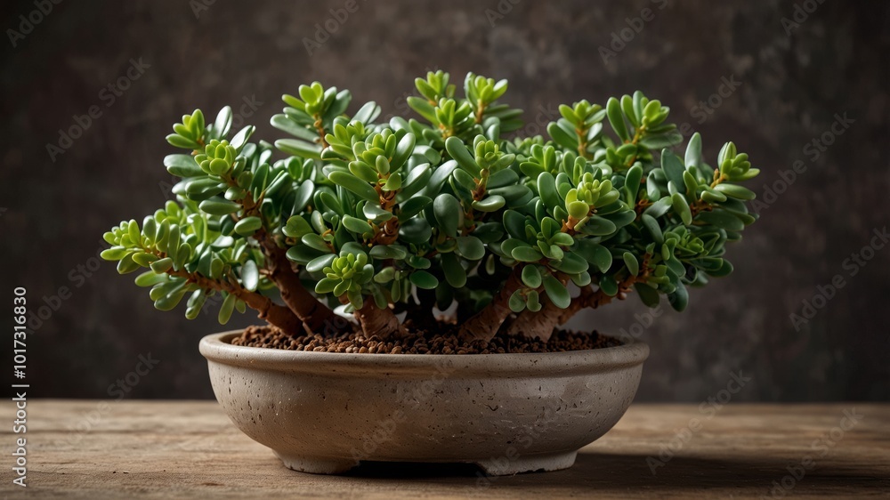 Jade Plant in a Stone Pot Jade Plant in a Stone Pot