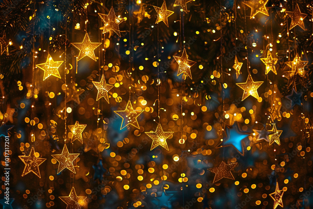 Glittering Gold stars Background with Sparkles Glittering Gold stars Background with Sparkles