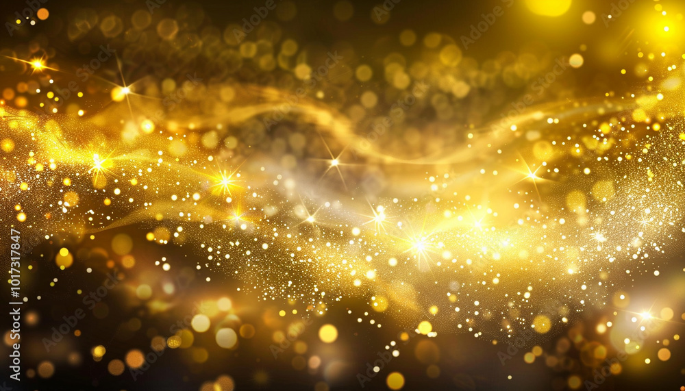 Glittering Gold stars Background with Sparkles Glittering Gold stars Background with Sparkles