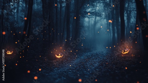 Blurred Forest Background for Halloween Theme