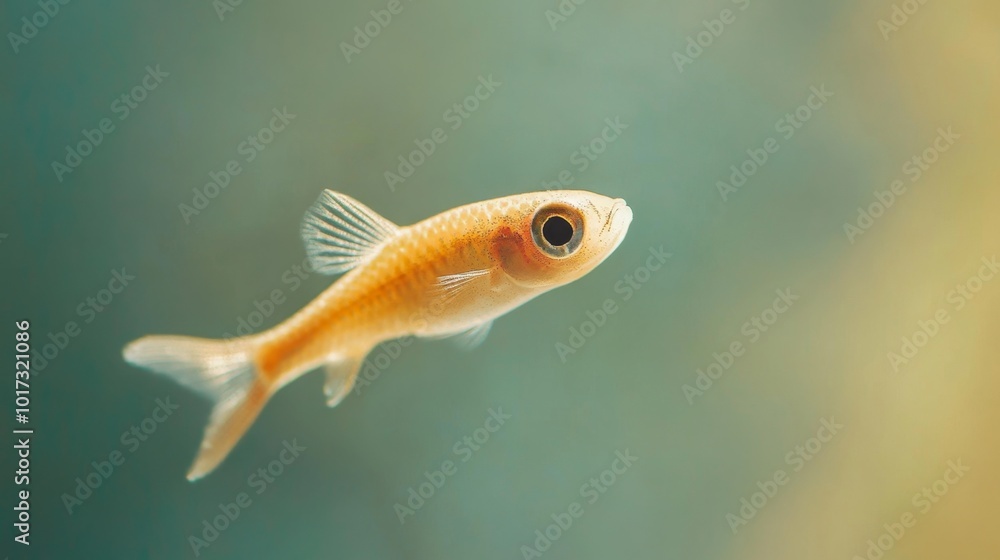 Serene Macro Shot of Small Fish Swimming in Clear Water - Top View of Aquatic Life Underwater Serene Macro Shot of Small Fish Swimming in Clear Water - Top View of Aquatic Life Underwater