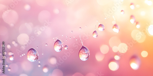 Abstract Water Drops on Bright Gradient