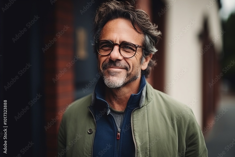 Portrait of handsome mature man with eyeglasses looking at camera Portrait of handsome mature man with eyeglasses looking at camera