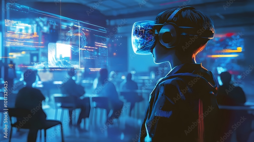 Futuristic Virtual Reality Classroom with Holographic Lessons for Modern Tech-Powered Education Futuristic Virtual Reality Classroom with Holographic Lessons for Modern Tech-Powered Education