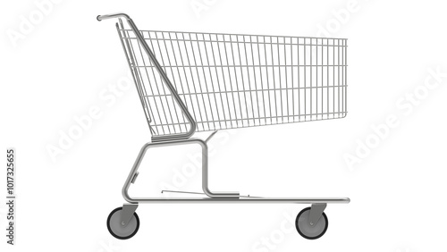 supermarket cart isolated on transparent background