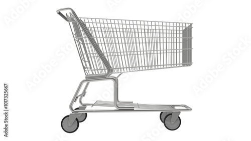 supermarket cart isolated on transparent background