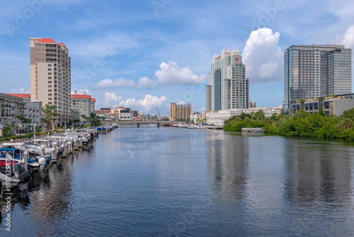 High rise buildings and a waterway Tampa Florida.