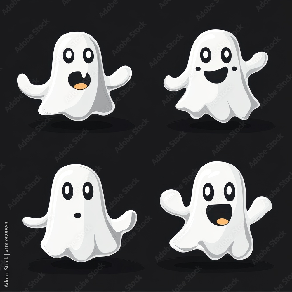 Obraz premium Cute ghost. Halloween decoration element.