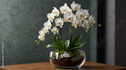 Wallpaper Mural Orchid in an Elegant Glass Pot Torontodigital.ca