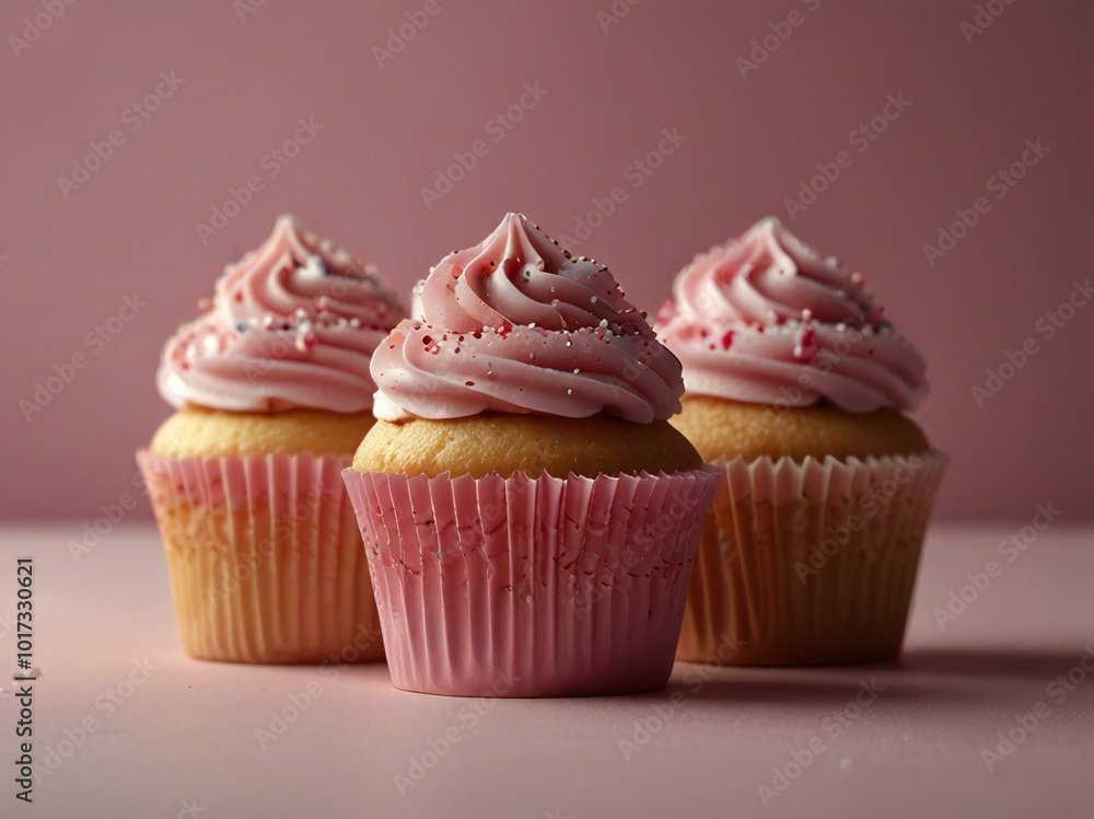 cupcake with pink frosting cupcake with pink frosting