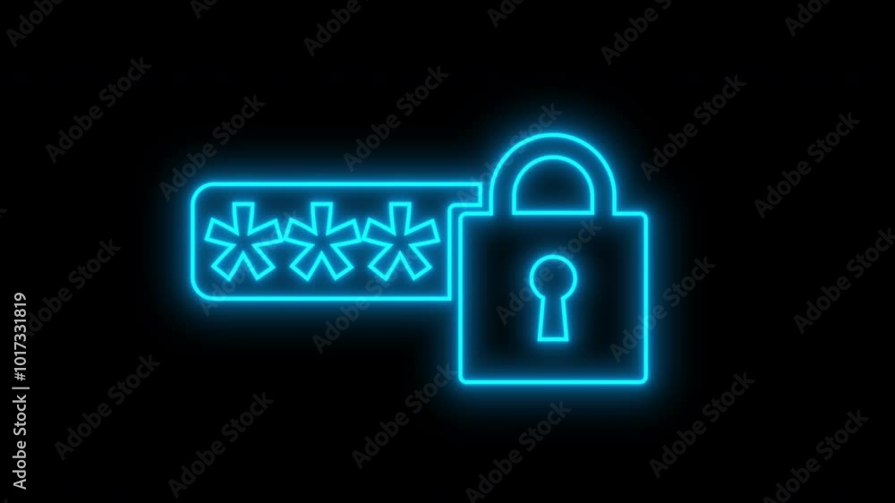 Lock symbol with key on blue background for security and access Lock symbol with key on blue background for security and access