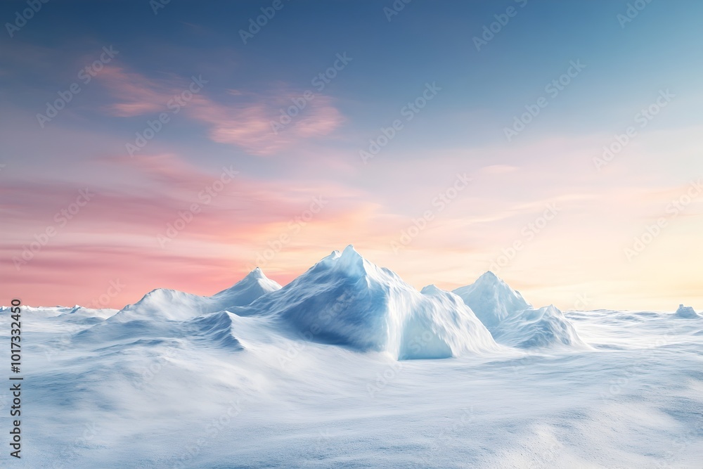 Ethereal Icy Landscape Depicting the Urgent Threat of Climate Change Ethereal Icy Landscape Depicting the Urgent Threat of Climate Change