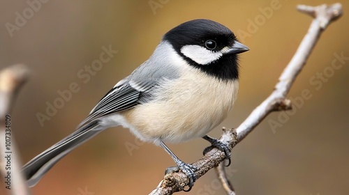 Black-capped Chickadee Perched on a Branch
