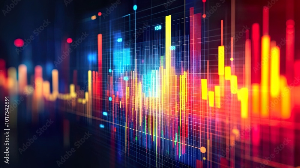 Colorful data visualization with vibrant bars. Colorful data visualization with vibrant bars.