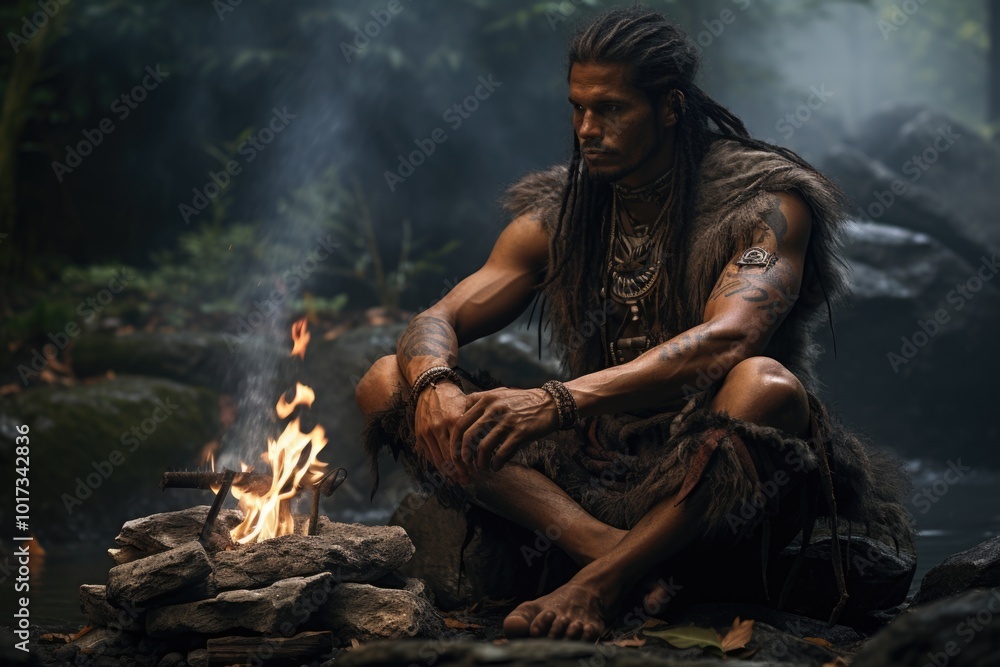 Spiritual essence: portrait of a shaman, capturing authenticity and ...