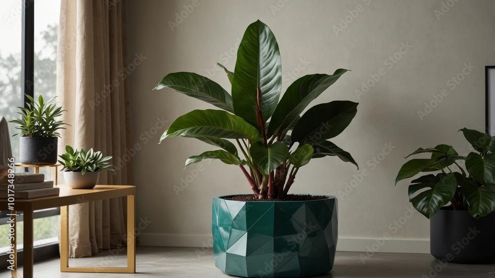 Rubber Plant in a Geometric Planter Rubber Plant in a Geometric Planter