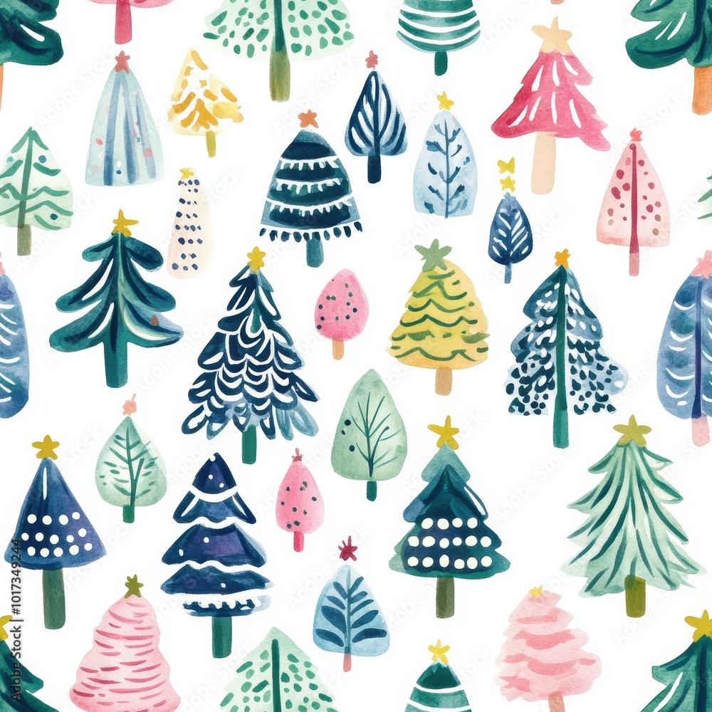 Repetitive pattern seamless background tile of Christmas tree for holiday Repetitive pattern seamless background tile of Christmas tree for holiday