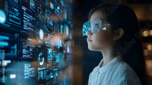 Innovative digital classroom featuring holographic learning tools advanced immersive technology and futuristic educational interfaces for the next of STEM learners