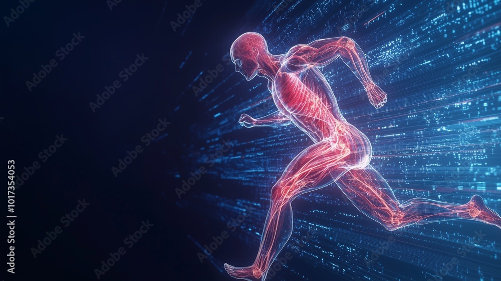 3D Translucent Human Model in Dynamic Motion 3D Translucent Human Model in Dynamic Motion